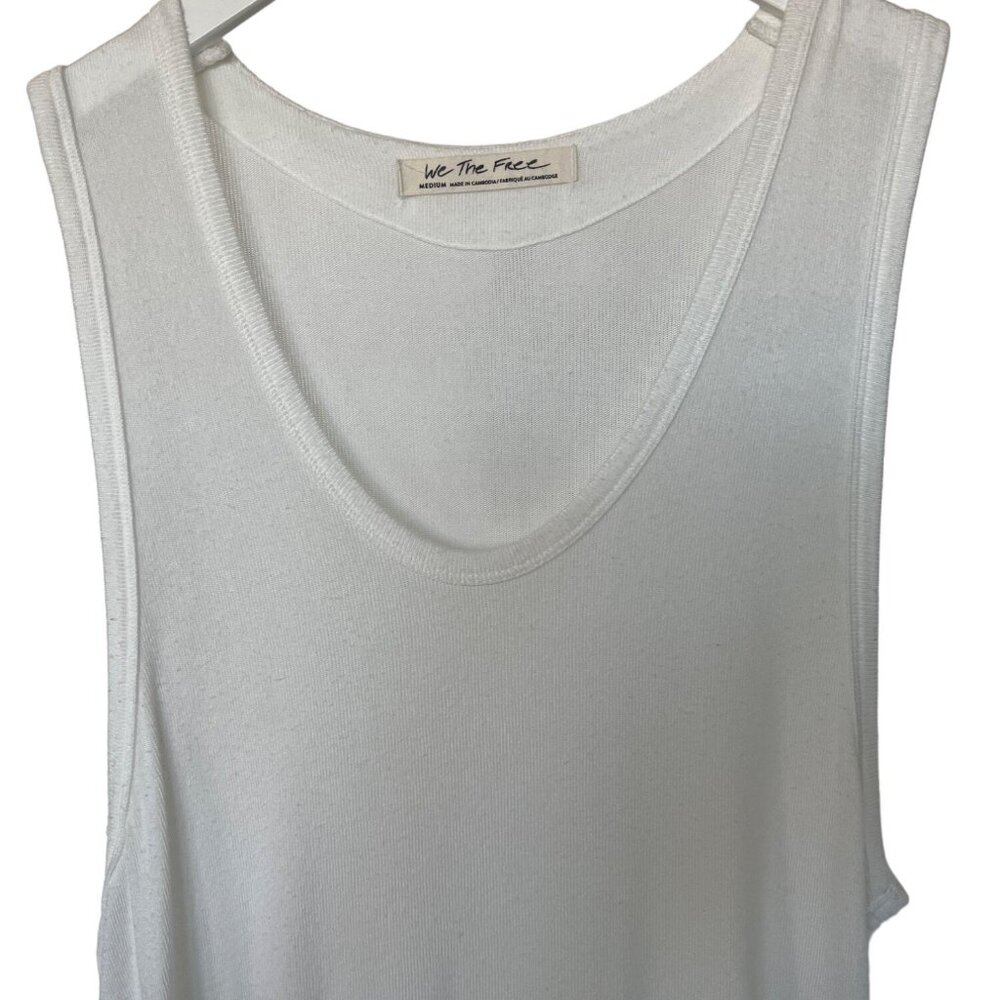 Free People Ivory Scoop Neck Oversized Tank Top - Picture 2 of 3